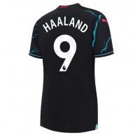 Camisa de Futebol Manchester City Erling Haaland #9 Equipamento Alternativo Mulheres 2023-24 Manga Curta